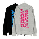 【サマーセール対象商品】MADE IN WORLD☆&CO HOODIE メイドインワールド フーディー 長袖 パーカー メンズ ブラック グレー S M L ...