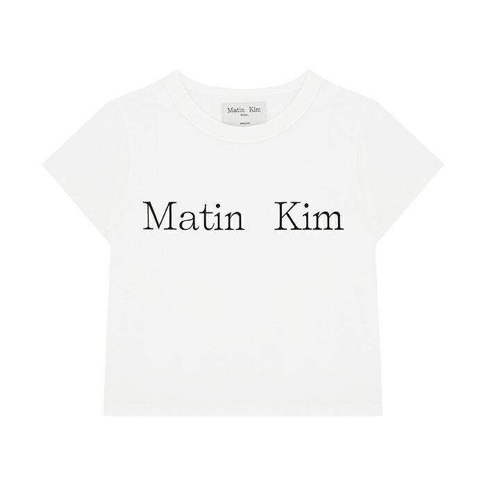 【最短即日発送】 MATIN KIM LOGO CUTTED CROP TOP マーティンキム パターン アートワーク ロゴ クロップ トップ Tシャツ 半袖 カットソー ロゴ プリント レディース ホワイト ブラック S M L XL ラージ サイズ オンライン 2