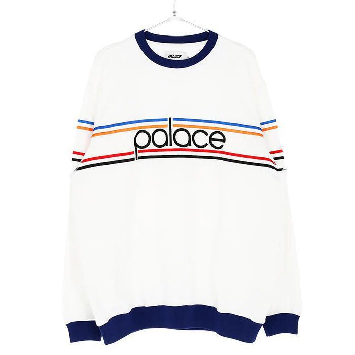 Rakuten - 【最短即日発送】 Palace Skateboards パレススケートボード クルーネック メンズ ホワイト×ネイビー 802p15es176zero
