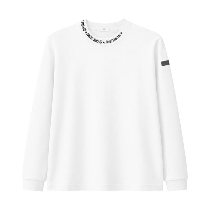 Rakuten - 【最短即日発送】 P.M.D.S. NECK LOGO LONG SLEEVE T-SHIRT ピーエムディーエス ネック ロゴ ロング スリーブ Tシャツ 長袖 カットソー 大人 カジュアル プレミアム ストリート メンズ ホワイト M L XL ラージ サイズ オンライン