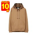 【スーパーセール】【ポイント10倍】BURBERRY CHECK TRIM COTTON BLEND HOODIE バーバリー チェック トリム コットン ブレンド フーディー メンズ 長袖 40280450061