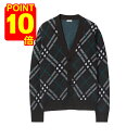 【スーパーセール】【ポイント10倍】BURBERRY CHECK WOOL MOHAIR BLEND CARDIGAN バーバリー チェック ウール モヘア ブレンド カーディガン メンズ 長袖 40280934961