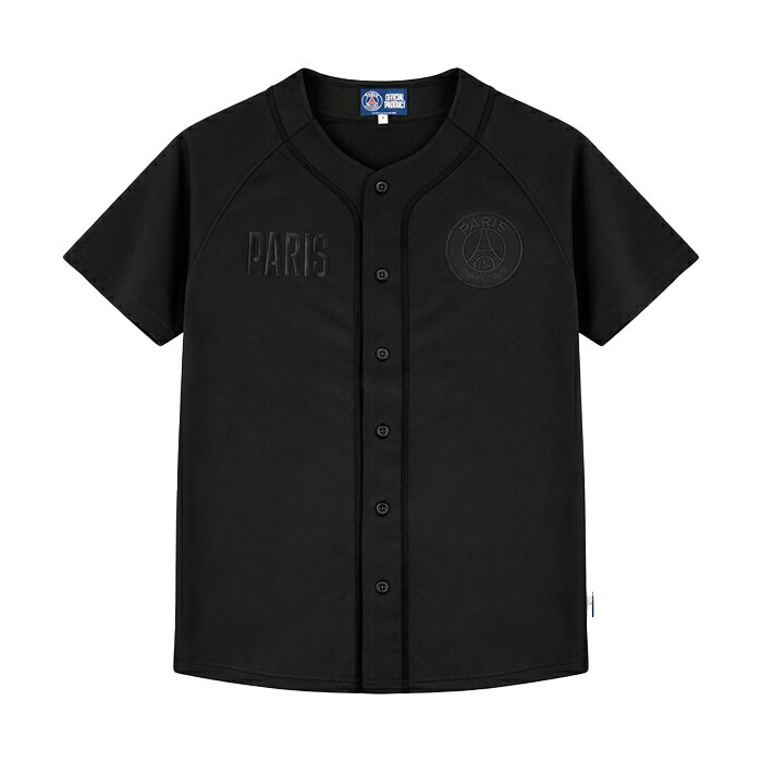 Rakuten - 【最短即日発送】 Paris Saint Germain BASEBALL SHIRT パリサンジェルマン ベースボール シャツ 半袖 野球 ボタン 立体 ロゴ スポーツ ストリート メンズ ブラック M L XL ラージ サイズ オンライン