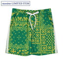 【サマーセール対象商品】【Massimo限定】 RESOUND CLOTHING 28TH PAISLEY RUSH SHORTS MASSIMO LIMITED ITEM リサウンドクロージング ペイズリー ラッシュ ハーフ パンツ メンズ ボトムス グリーン イエロー 半ズボン 半パン オンライン