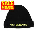【サマーセール対象商品】VETEMENTS ヴェトモン ニットキャップ ビーニー ブラック 102ua52kn300x