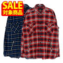 【サマーセール対象商品】RESOUND CLOTHING リサウンドクロージング OVER flannel check shirts シャツ メンズ ブルー レ...