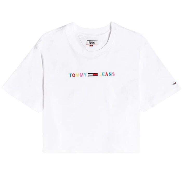 【最短即日発送】 TOMMY JEANS T-SHIRT トミージーンズ Tシャツ トミー ヒルフィガー レディース 半袖 カッソー ホワイト S M サイズ オンライン