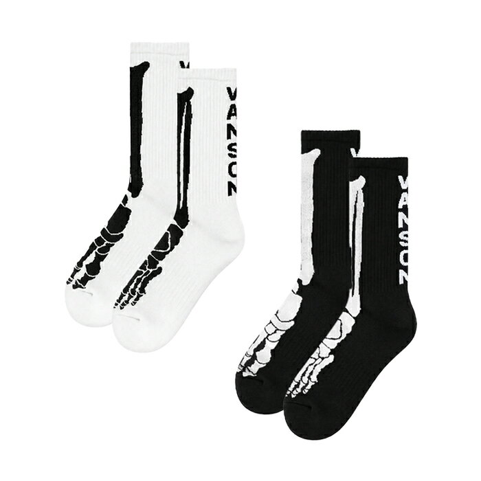 Rakuten - 【最短即日発送】 VANSON BONE SOCKS バンソン ボーン ソックス 靴下 くつ下 ロゴ ストリート 贈り物 ギフト プレゼント ユニセックス ブラック ホワイト F サイズ オンライン