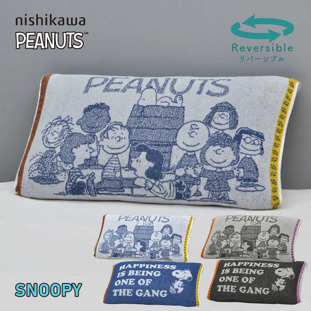 Rakuten - 枕カバー のびのび 西川 ピーナッツ PEANUTS スヌーピー ピローケース まくらカバー 伸縮枕 パイル地 Ag抗菌加工 約64×34cm タオル素材 35×50cm・63×43cmにも PEANUTS GANG 大人かわいいスヌーピー XT66206666 PN6617TW【即日発送】