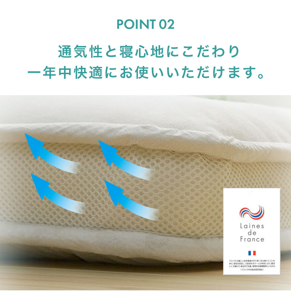 敷布団 シングル 西川 昭和西川 5層クッション敷きふとん シングルロング フランスウール 100% VLap 抗菌防臭 ポリジン加工 GQ5006 22118-11635【大型宅配便】 [2]