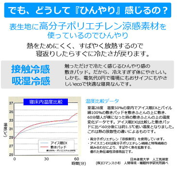 アイス眠 RG レギュラータイプ ピローパッド ロマンス小杉 63×43cm アイス眠RG ひんやり 涼感 暑さ対策 熱帯夜 熱中症対策 まくらカバー ピローカバー 枕カバー 接触冷感素材 TOYOBO ツヌーガ 使用 アイス民