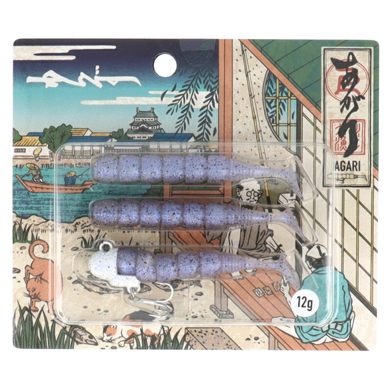 【アウトレット】 ワーム あがり 12g #016 blue pearl wht/blk FLK/blue pearl MSP/blk FLK【ゆうパケ..