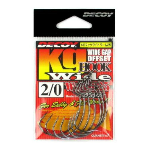 カツイチ デコイ キロフックワイド ワーム25 #2/0 NSブラック【ゆうパケット】