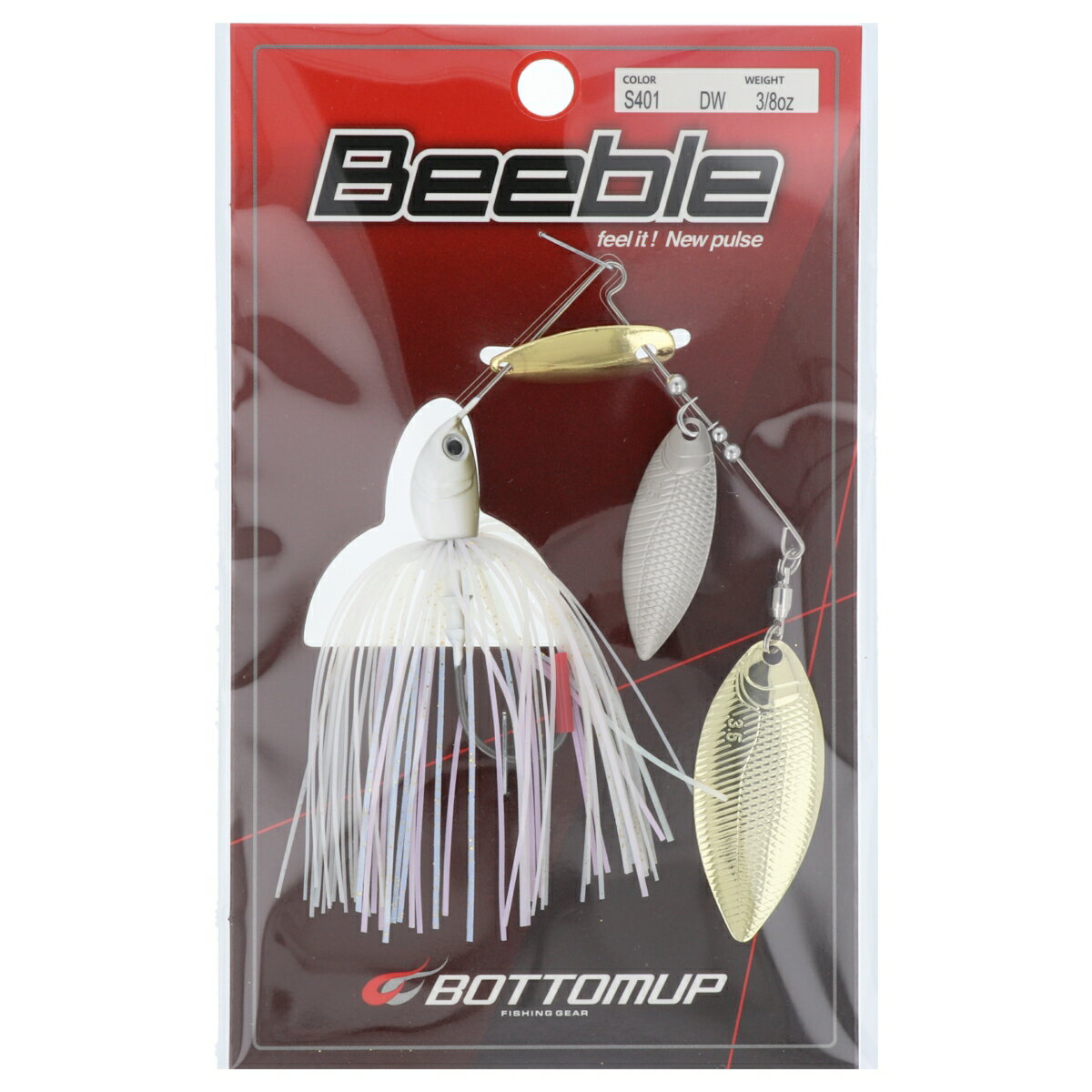 ボトムアップ スピナーベイト ビーブル 3/8oz DW S401 オーロラホワイト【ゆうパケット】