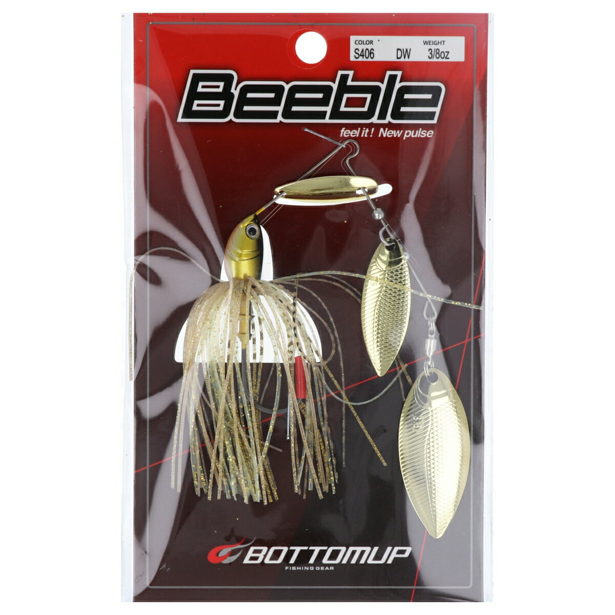 ボトムアップ スピナーベイト ビーブル 3/8oz DW S406 ゴールデンシャイナー【ゆうパケット】