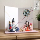 木目込み人形 吉祥花 予祝 赤ちゃん 京製手描き毬(まり) 屏風 ピンク平台 増村人形店 コンパクト 雛人形 眼入り 可愛い モダン 今どき