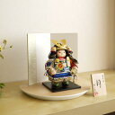 幸一光作 鎧着大将「月」杉ナチュラル台ホワイト屏風飾り 五月人形 子供大将 5月人形 さつき人形 皐月人形 五月飾り 兜鎧飾り 鎧兜飾り|詳細画像