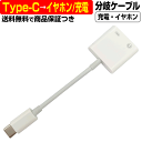 USB Type-C → イヤホンジャック 3.5mm USB Type-C ケーブル 変換 ケーブル Lightning 分岐 充電 通話 イヤホン 同時 二股 アダプタ コネクタ オス メス 変更 切替 パソコン タブレット