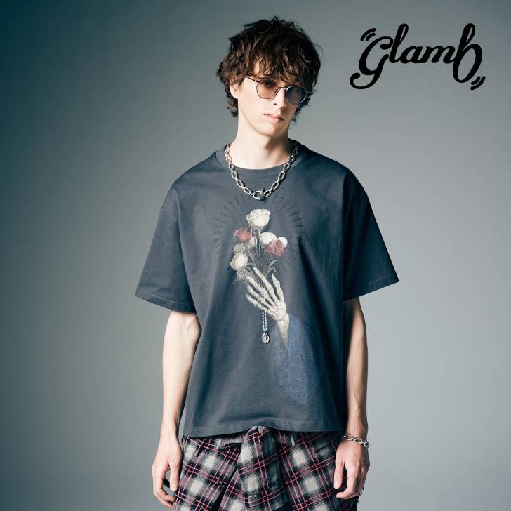 Rakuten - glamb グラム 半袖Tシャツ メンズ Prayer Charm T-Shirt プレイヤーチャームTシャツ 夏 チャコール ブラック GB0226/CS02 きれいめ 男 かっこいい オシャレ 軽い