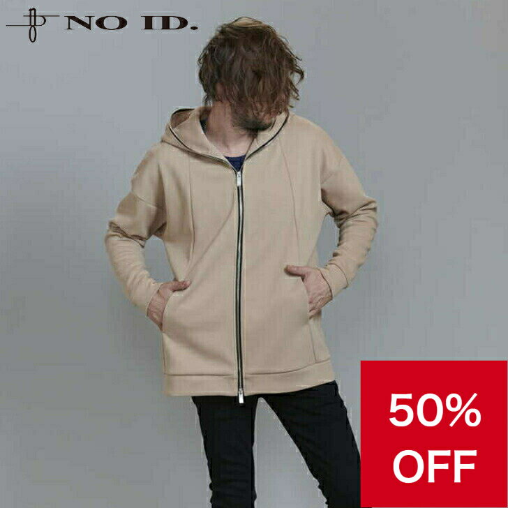 【50％OFF】 ノーアイディー noid no id パーカー メンズ NOID． ダブルフェイスBIG-ZIPパーカ 851006-253T 秋冬商品 アイボリー／ベージュ／グレー／ブラック フリーサイズ ビッグシルエット フードパーカ ブランド