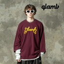 お取り寄せ商品 glamb グラム 7分袖Tシャツ メンズ Spin Logo Sweat/スピンロゴスウェット 春夏商品 ミント ワイン ブラック GB0125/CS18 ゆったり ブランド 薄手 30代 40代 50代 きれいめ 男 かっこいい オシャレ 軽い 服