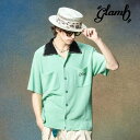 お取り寄せ商品 glamb グラム 半袖シャツ メンズ Stitch Collar Knit Shirt/ステッチカラーニットシャツ 春夏 ミント ピンク GB0225/SH11
