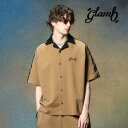お取り寄せ商品 glamb グラム 半袖シャツ メンズ Line Tape Track Shirt/ラインテープトラックシャツ 春夏 ベージュ ブルー ブラック GB0225/SH15
