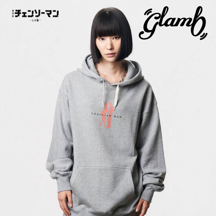 お取り寄せ商品 glamb グラム 長袖パーカー ユニセックス Denji ＆ Makima Hoodie デンジ＆マキマ フーディ グレー ブラック チェンソーマン GB0326/CM08