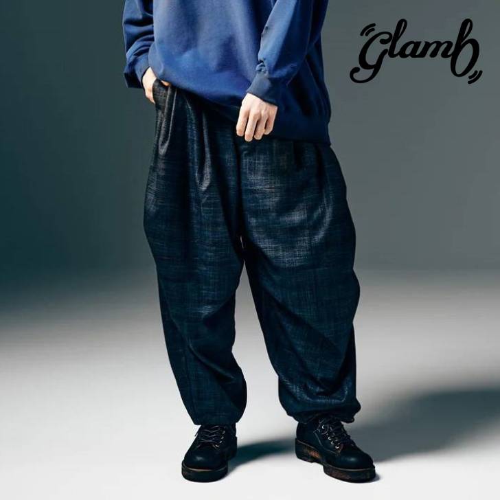 楽天メンズファッションMasterPieceお取り寄せ商品 glamb グラム パンツ メンズ Glen Check Tuck Pants/グレンチェックタックパンツ 秋冬 ベージュ グレー GB0425/P06 ブランド 30代 40代 50代 男 かっこいい オシャレ 服