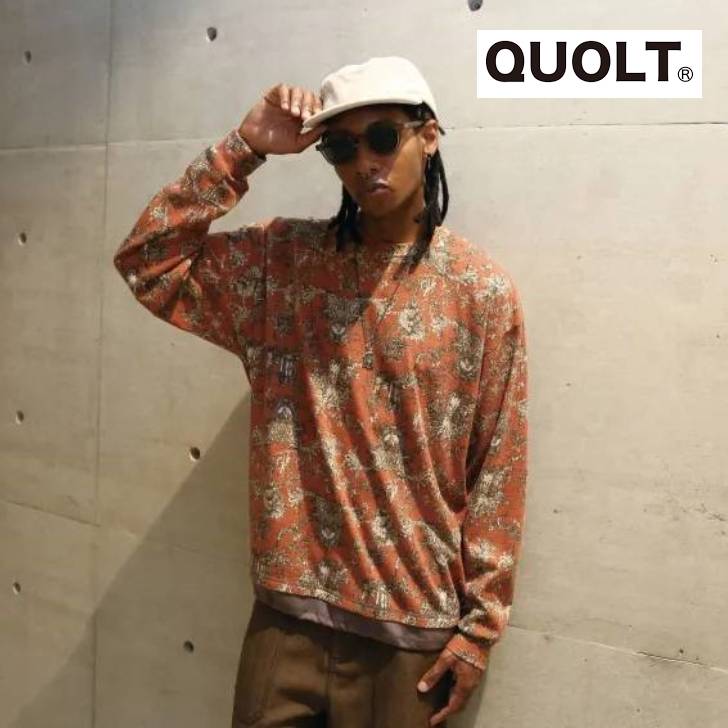 Rakuten - クオルト quolt 長袖ニット メンズ MAGNIFICENT KNIT 秋冬商品 レッド チャコール 901T-1877 ブランド 軽い 薄手 30代 40代 50代 インナー メンズ 服 ブランド