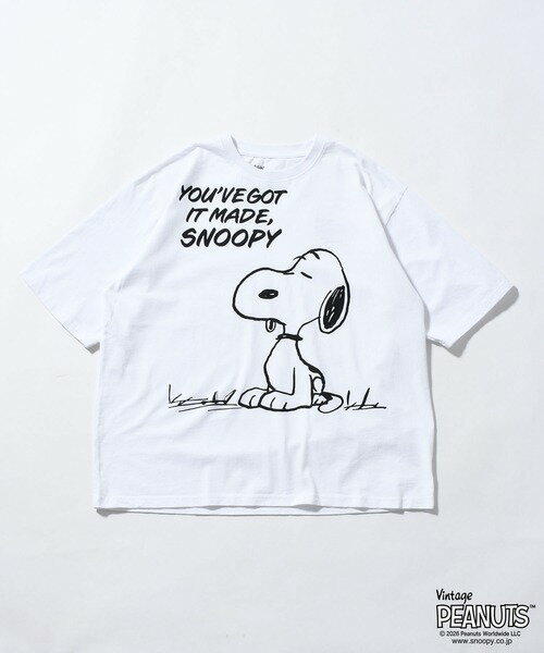 Rakuten - ジョンブル johnbull Johnbull 半袖Tシャツ メンズ PEANUTS SNOOPY Tシャツ 春夏ファッション ホワイト JT261C01 コットン100% ブランド 涼しい 薄手 30代 40代 50代 インナー 夏 半袖 服