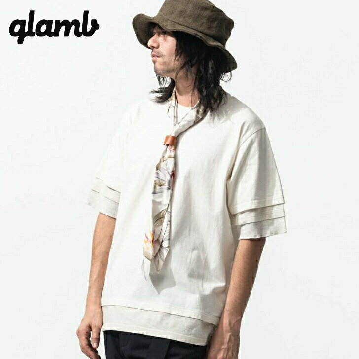 glamb グラム 5分袖カットソー メンズ マルチレイヤードカットソー 春夏商品 ホワイト ブラック フェイクレイヤード GB0222-CS10 5分袖Tシャツ ブランド 涼しい 薄手 30代 40代 50代 インナー 夏 無地 メンズ 服 ブランドのサムネイル