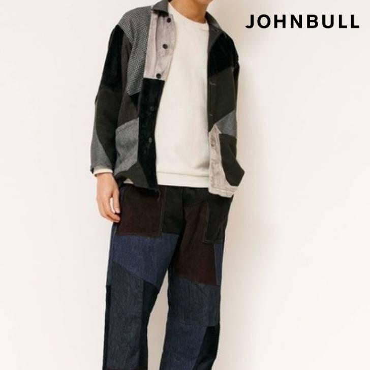 Rakuten - ジョンブル johnbull Johnbull シャツジャケット メンズ ウールライクパッチワークジャケット 秋冬商品 ブラウン/ブラック RE234L01 メンズ 服 ブランド