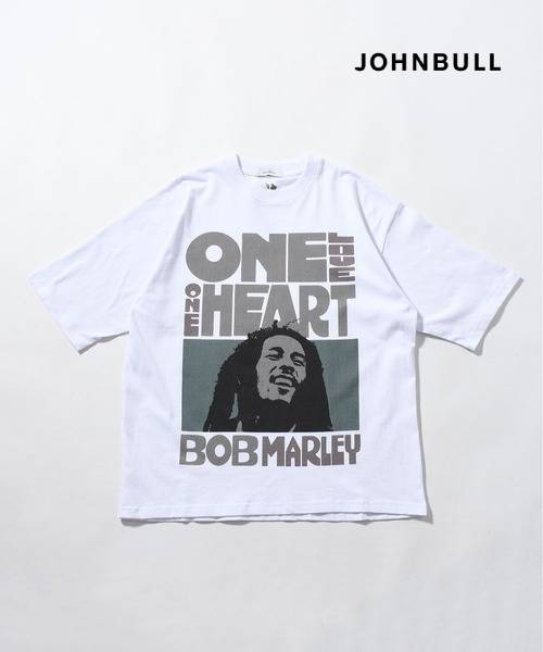 ジョンブル johnbull Johnbull 5分袖Tシャツ メンズ アーティストTシャツ(BOB MARLEY/ONE LOVE 2) 春夏商品 ホワイト コットン100% ブランド 涼しい 薄手 30代 40代 50代 インナー 夏 半袖 JM243C06 服 ブランド