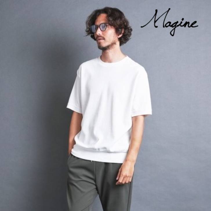 Rakuten - magine マージン Magine 半袖Tシャツ メンズ BDコットンサーフニット サイドリブ クルーネック Tシャツ 春夏ファッション ホワイト ブラック 2522-010 半袖 半袖Tシャツ ブランド 涼しい 薄手 30代 40代 50代 夏 無地