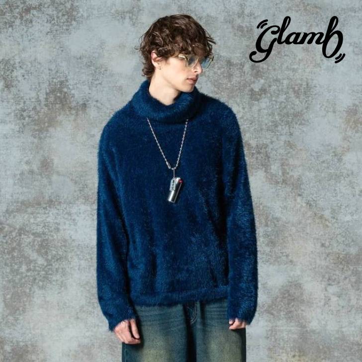 楽天メンズファッションMasterPieceお取り寄せ商品 glamb グラム ニット メンズ Feather Turtle Neck Knit/フェザータートルネックニット 秋冬 ネイビー ブラック GB0325/KNT09 メンズ 服 ブランド