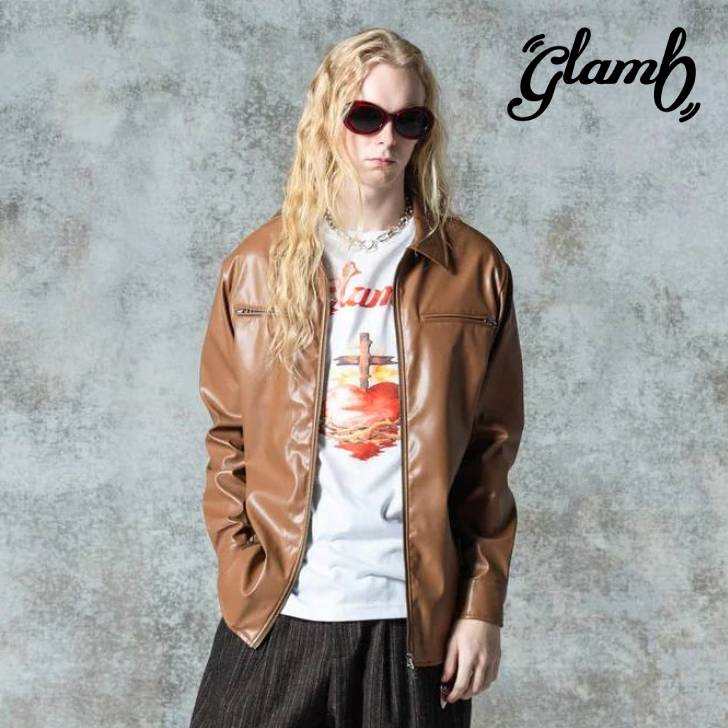 楽天メンズファッションMasterPieceお取り寄せ商品 glamb グラム 長袖シャツ メンズ Synth Leather Shirt/シンセレザーシャツ 秋冬 ブラウン ブラック GB0325/SH06