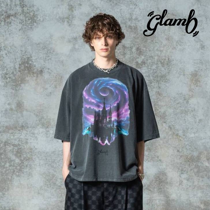 楽天メンズファッションMasterPieceお取り寄せ商品 glamb グラム 5分袖Tシャツ メンズ Villain's Castle T-shirt/ヴィランズキャッスルTシャツ 秋冬 ブラック GB0325/CS05 ブランド 薄手 30代 40代 50代 きれいめ 男 かっこいい オシャレ 軽い メンズ 服