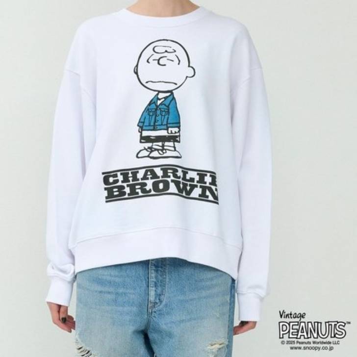 Rakuten - ジョンブル johnbull Johnbull 長袖スウェット メンズ PEANUTS CHARLIEBROWN スウェット 秋冬ファッション ホワイト ブラック JT254C08 コットン100% 30代 40代 50代 メンズ 服 ブランド