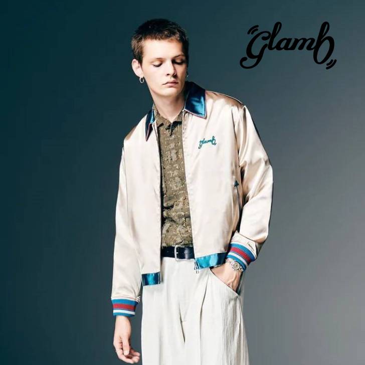 Rakuten - お取り寄せ商品 glamb グラム ブルゾン メンズ Short Satin Jacket ショートサテンジャケット ベージュ ブラック GB0126/JKT09
