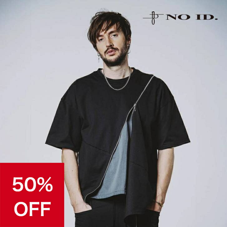 【50％OFF＆クーポン配布中】 ノーアイディー noid 半袖Tシャツ NOID. メンズ マルチシームZIP BIG-T ホワイト グレー ブラック フリーサイズ 春夏商品 456006-229T ビッグシルエット ブランド