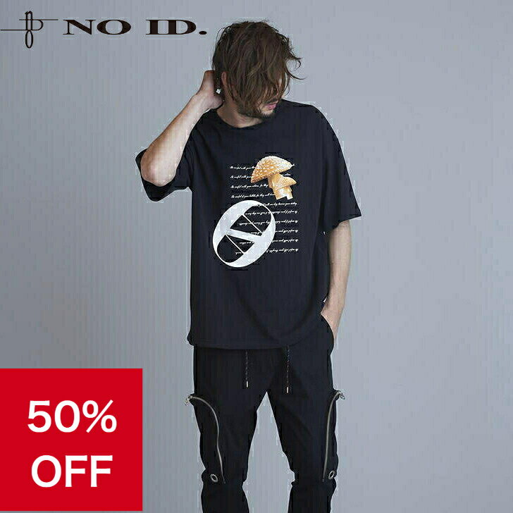 【50％OFF＆クーポン配布中】 ノーアイディー noid no id NOID． 半袖Tシャツ メンズ メッセージプリントT 春夏商品 ホワイト ベージュ カーキ ブラック フリーサイズ 850006-900T ビッグシルエット 涼しい 薄手 30代 40代 50代 インナー 夏 大きめ 半袖