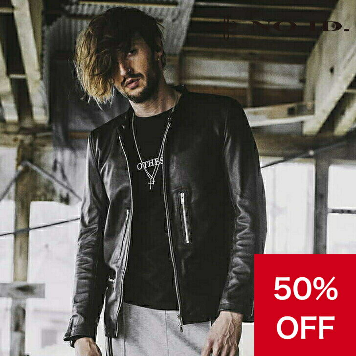 【50％OFF＆クーポン配布中】 ノーアイディー noid no id レザージャケット メンズ NOID． シープレザーシングルライダースジャケット 851030-219L 秋冬商品 ブルーグリーン／ブラック 本革 ロック ブランド ライダース アウター 無地 きれいめ