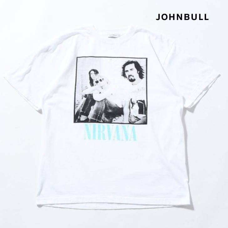 ジョンブル johnbull Johnbull 半袖Tシャツ メンズ アーティストTシャツ(NIRVANA/PHOTO) 春夏ファッション ホワイト JT261C05 コットン100% ブランド 涼しい 薄手 30代 40代 50代 インナー 夏 半袖 服