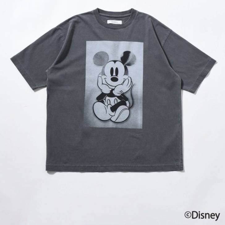ジョンブル johnbull Johnbull 5分袖Tシャツ メンズ MICKEY MOUSE/Photo like Print Tシャツ 春夏 ホワイト ライトベージュ チャコールグレー JT261C41 コットン100% ブランド 涼しい 薄手 30代 40代 50代 インナー 夏 半袖 服
