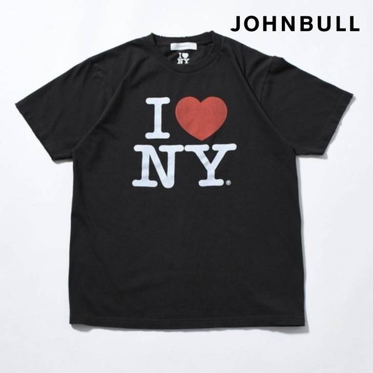 ジョンブル johnbull Johnbull 半袖Tシャツ メンズ アーティストTシャツ(I LOVE NY/Milton Glaser) 春夏ファッション ホワイト チャコール JT262C13 コットン100% ブランド 涼しい 薄手 30代 40代 50代 インナー 夏 半袖 服