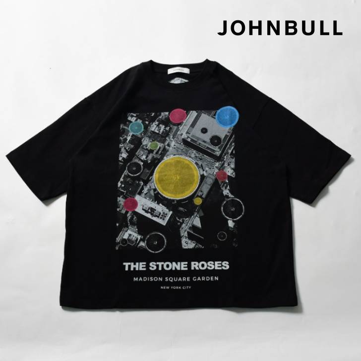 ジョンブル johnbull Johnbull 5分袖Tシャツ メンズ THE STONE ROSES MADISON SQUARE GARDEN T 春夏ファッション ホワイト ブラック JT263C30 コットン100% ブランド 涼しい 薄手 30代 40代 50代 インナー 夏 半袖 服