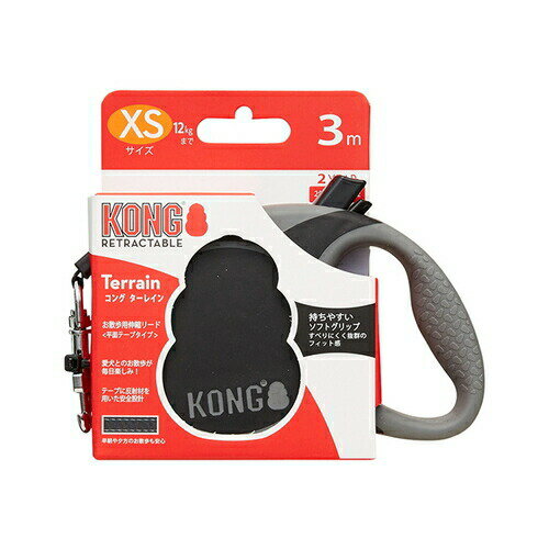 Leash - コング ターレインブラック XS 犬 イヌ いぬ 犬用伸縮リード 伸縮リード 伸縮 リード コング コングジャパン