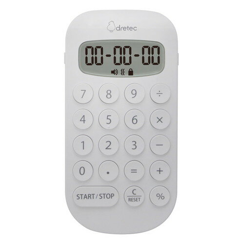 dretec ドリテック 時計付電卓バイブタイマー CL-133WTデジタル アラーム ホワイト