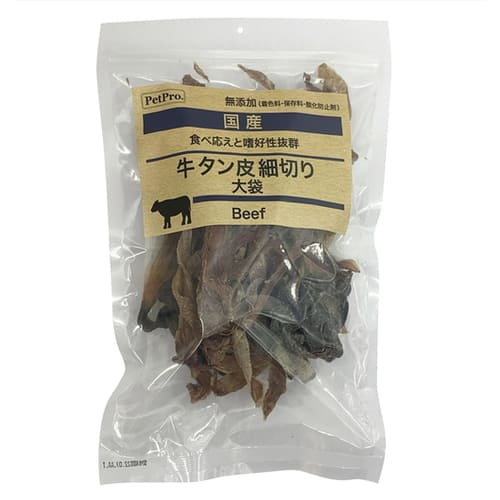 ペットプロ 国産おやつ 無添加 牛タン皮細切り 大袋 140gペット 犬 おやつ 牛タン皮 牛タン ペットプロ
